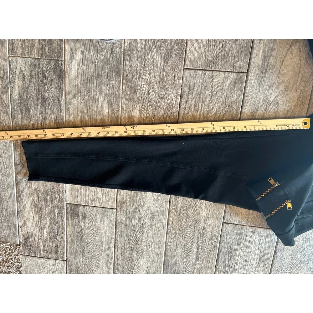 Express Skinny Pants Trousers Black size 2 Mid Rise Zippers Moto Y2K 90s Stretch